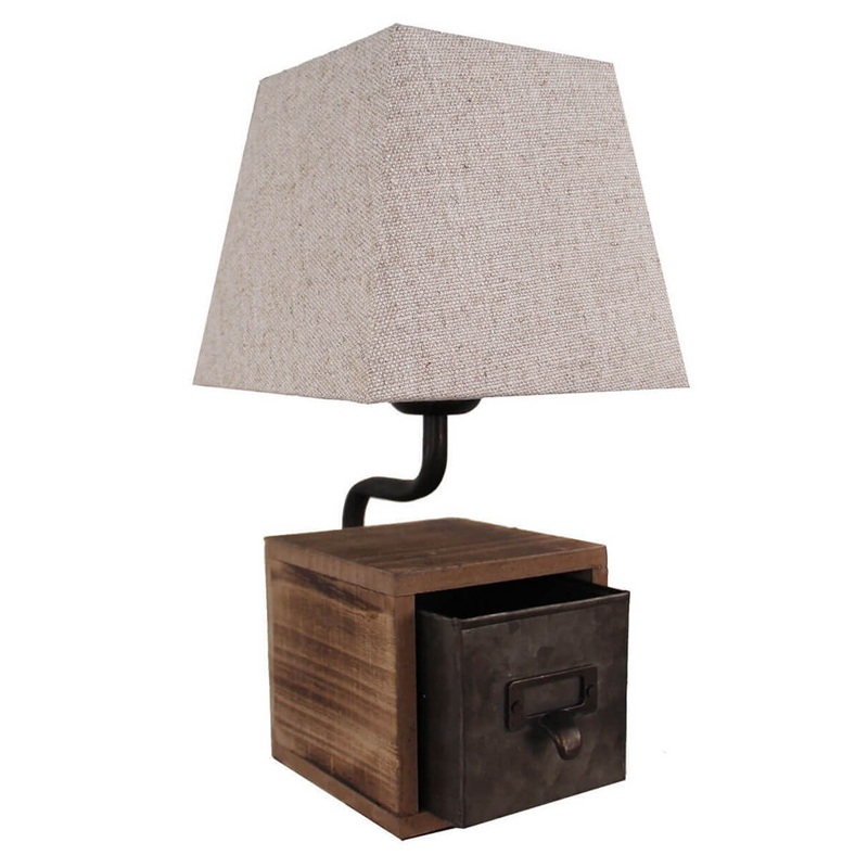 Настольная лампа Loft lamp with box Бежевый Коричневый Настольная лампа Loft lamp with box Бежевый Коричневый во Владивостоке | Loft Concept