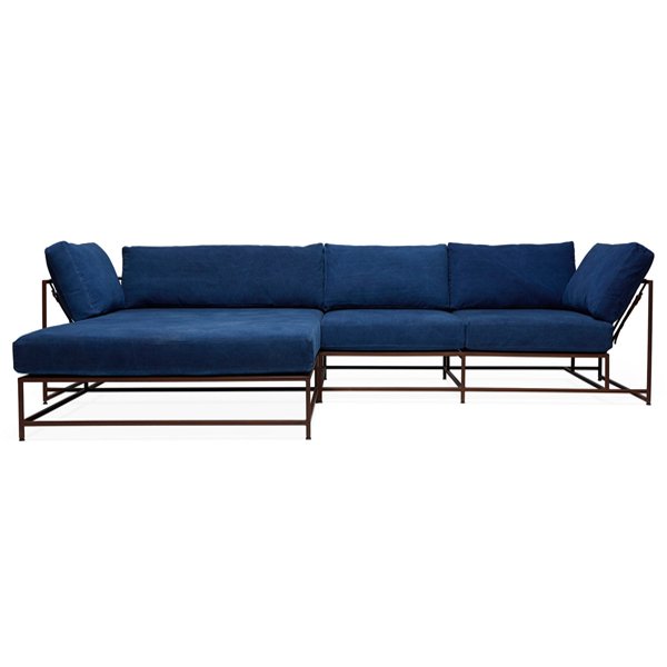 Угловой диван Indigo Denim and copper Sectional sofa Индиго Угловой диван Indigo Denim and copper Sectional sofa Индиго во Владивостоке | Loft Concept