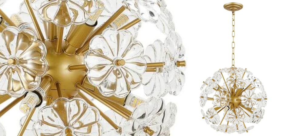 Люстра Glass Flowers Sputnik Chandelier D 32 Люстра Glass Flowers Sputnik Chandelier D 32 - Loft-Concept во Владивостоке