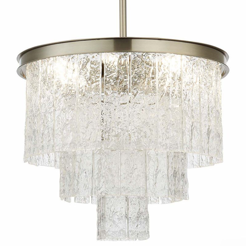 Люстра Renea Textured Glass Chandelier Nickel Никель Прозрачное Стекло Люстра Renea Textured Glass Chandelier Nickel Никель Прозрачное Стекло во Владивостоке | Loft Concept