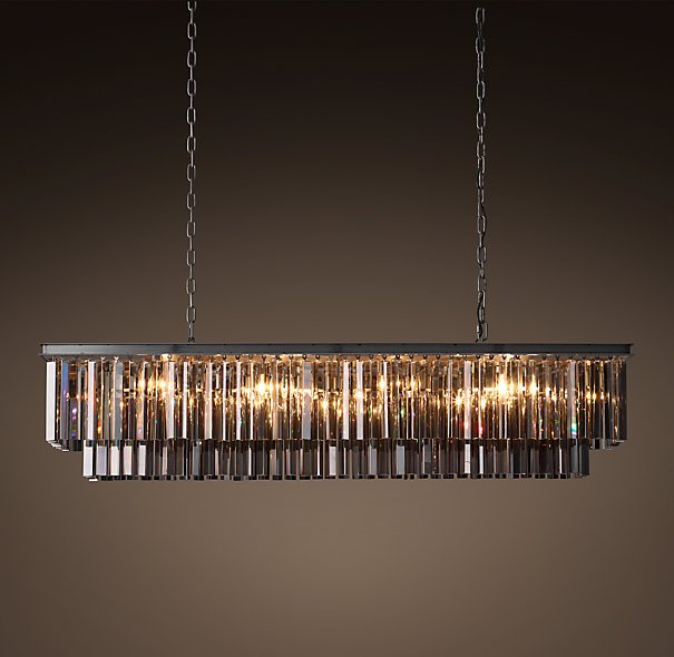 Люстра RH 1920s Odeon Smoke Glass Fringe Black iron 125 Черный Люстра RH 1920s Odeon Smoke Glass Fringe Black iron 125 Черный во Владивостоке | Loft Concept