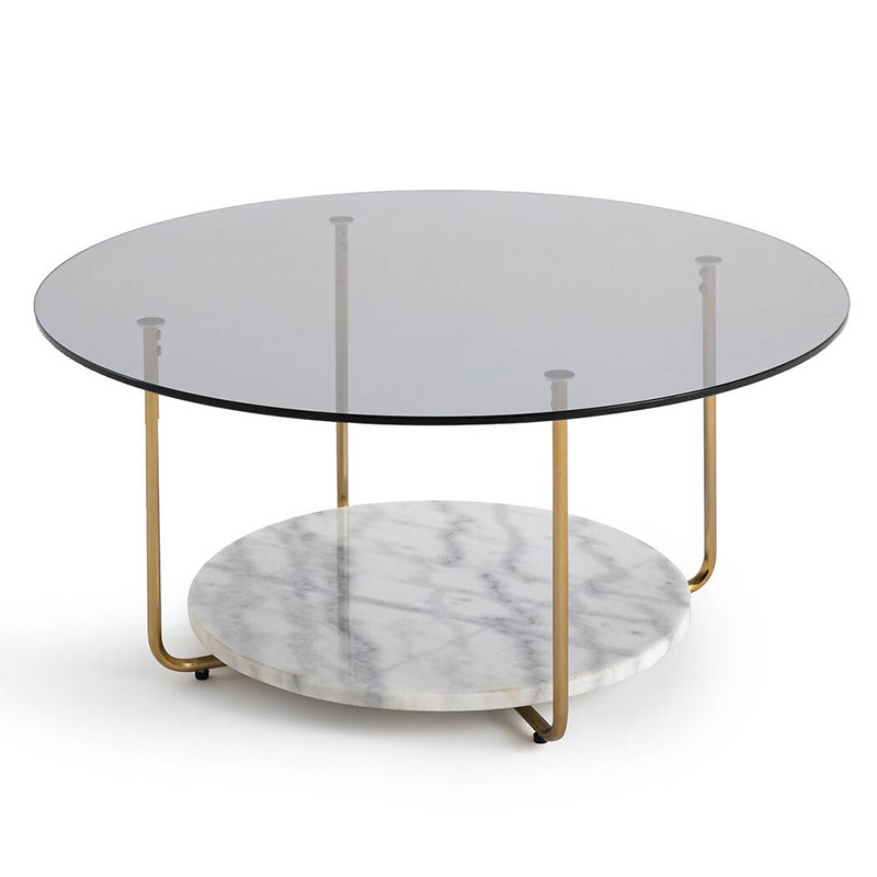 Кофейный стол White Marble Белый Мрамор Bianco Латунь Кофейный стол White Marble Белый Мрамор Bianco Латунь во Владивостоке | Loft Concept