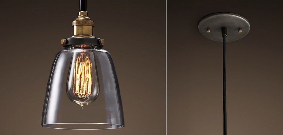 Подвесной светильник Loft Clear Glass Cloche Подвесной светильник Loft Clear Glass Cloche - Loft-Concept во Владивостоке
