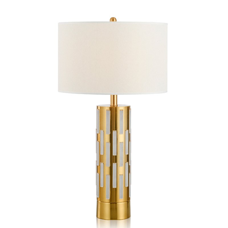 Настольная лампа Art Deco Brass Reading Table Lamp Золотой Белый Настольная лампа Art Deco Brass Reading Table Lamp Золотой Белый во Владивостоке | Loft Concept