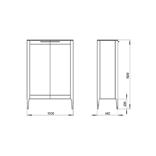 Витрина серо-бежевая с 2-мя стеклянными дверцами и 3-мя полками Type  во Владивостоке