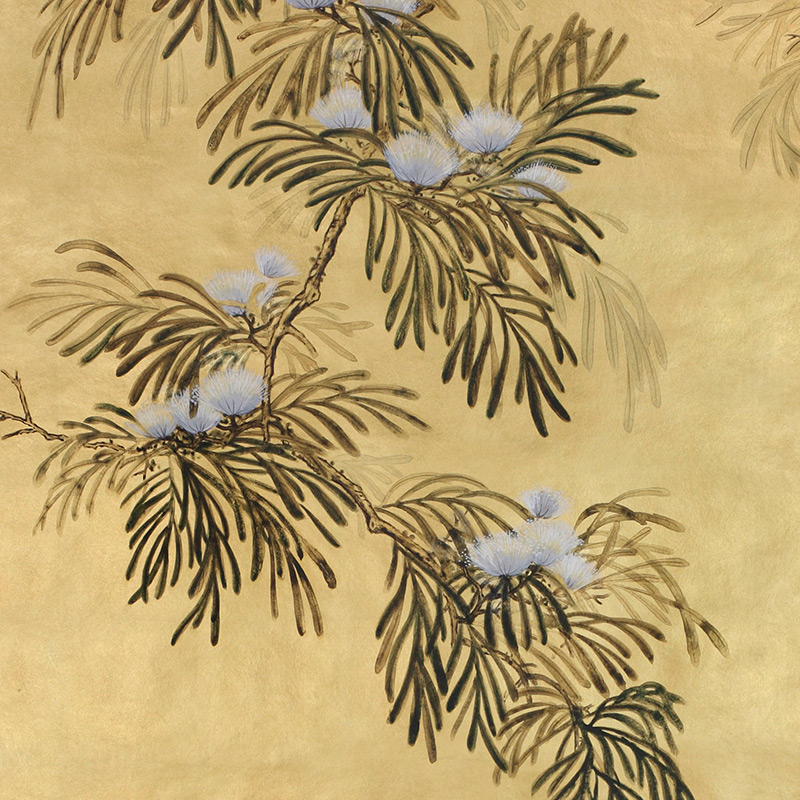 Обои ручная роспись Silk Tree Original colourway on Gold Bullion gilded paper Обои ручная роспись Silk Tree Original colourway on Gold Bullion gilded paper во Владивостоке | Loft Concept