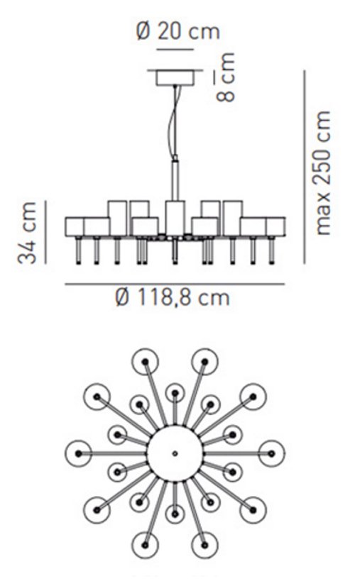 Люстра AXO Light Spillray lamps 20 Люстра AXO Light Spillray lamps 20 во Владивостоке