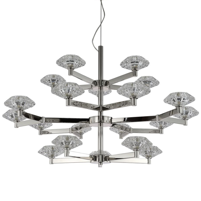 Люстра Yerker Chandelier Nickel 20 Никель Прозрачный Люстра Yerker Chandelier Nickel 20 Никель Прозрачный во Владивостоке | Loft Concept