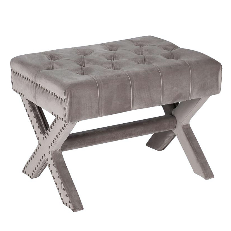 Пуф X Bench Capitone Beige Бежево-серый во Владивостоке | Loft Concept 