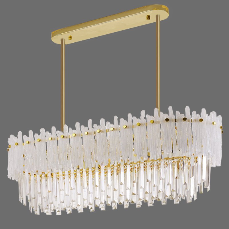 Люстра Murano Glass ICE Chandelier Rectangle Золотой Белый Прозрачное Стекло Люстра Murano Glass ICE Chandelier Rectangle Золотой Белый Прозрачное Стекло во Владивостоке | Loft Concept