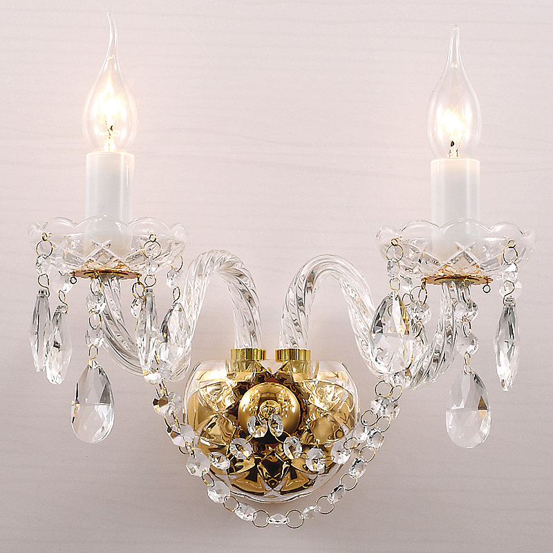 Бра Megane Sconce Double Глянцевое золото Прозрачный Бра Megane Sconce Double Глянцевое золото Прозрачный во Владивостоке | Loft Concept