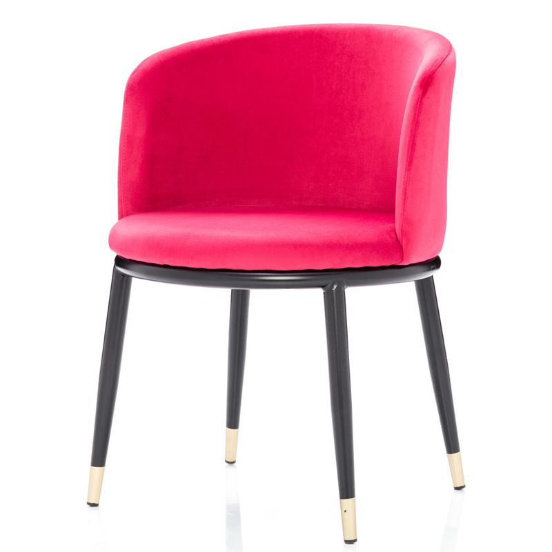 Стул Dining Chair Foucault Crimson Малиновый (Crimson) Черный Золотой во Владивостоке | Loft Concept 