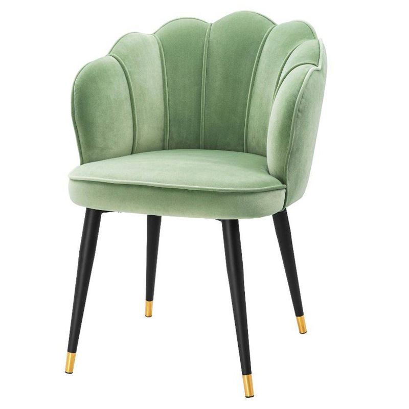 Стул Eichholtz Dining Chair Bristol pistache green Зеленый шалфей Черный Латунь Стул Eichholtz Dining Chair Bristol pistache green Зеленый шалфей Черный Латунь во Владивостоке | Loft Concept