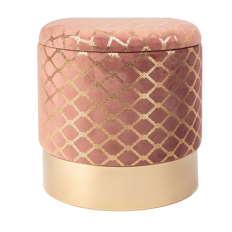 Пуф PUF Upholstery Gold Mesh розовый Розовый (Rose) Золотой Пуф PUF Upholstery Gold Mesh розовый Розовый (Rose) Золотой во Владивостоке | Loft Concept