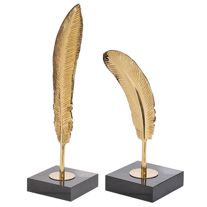 Статуэтка Feather Gold Золотой Черный Статуэтка Feather Gold Золотой Черный во Владивостоке | Loft Concept