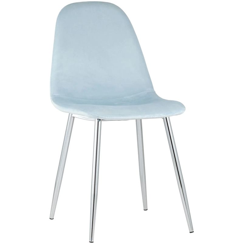 Стул Archie Chair Пастельно-Голубой Велюр Хромированные ножки Голубой пастельный Серебряный Стул Archie Chair Пастельно-Голубой Велюр Хромированные ножки Голубой пастельный Серебряный во Владивостоке | Loft Concept