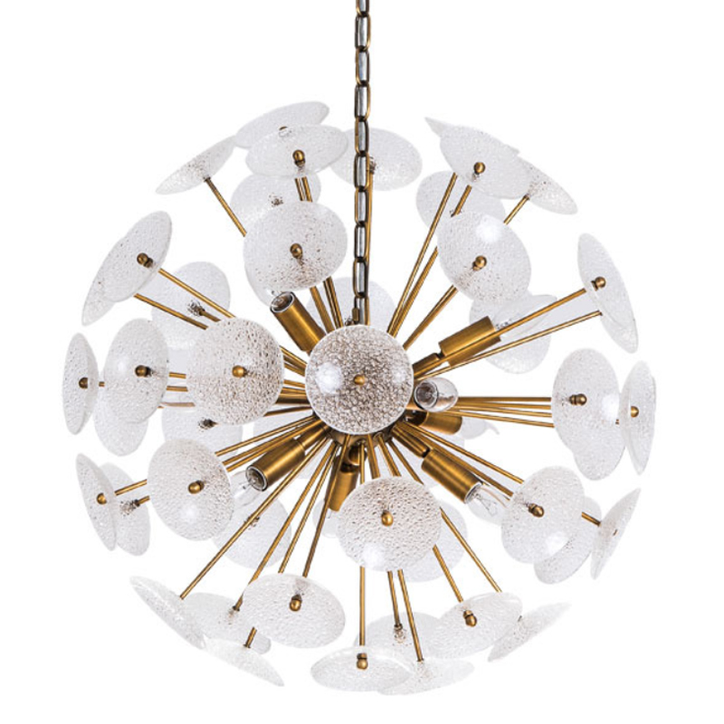 Люстра Sputnik Textured Glass White Chandelier Золотой Белый Люстра Sputnik Textured Glass White Chandelier Золотой Белый во Владивостоке | Loft Concept