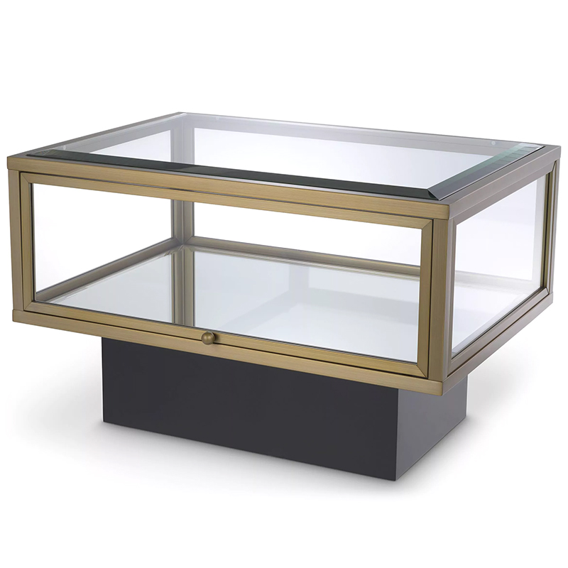 Приставной стол с витриной Eichholtz Side Table Ryan Черный Латунь Прозрачное Стекло Зеркало Приставной стол с витриной Eichholtz Side Table Ryan Черный Латунь Прозрачное Стекло Зеркало во Владивостоке | Loft Concept