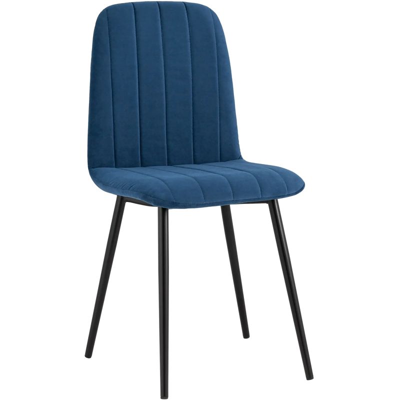 Стул Easy Chair Велюр Синий цвет Синий Черный Стул Easy Chair Велюр Синий цвет Синий Черный во Владивостоке | Loft Concept