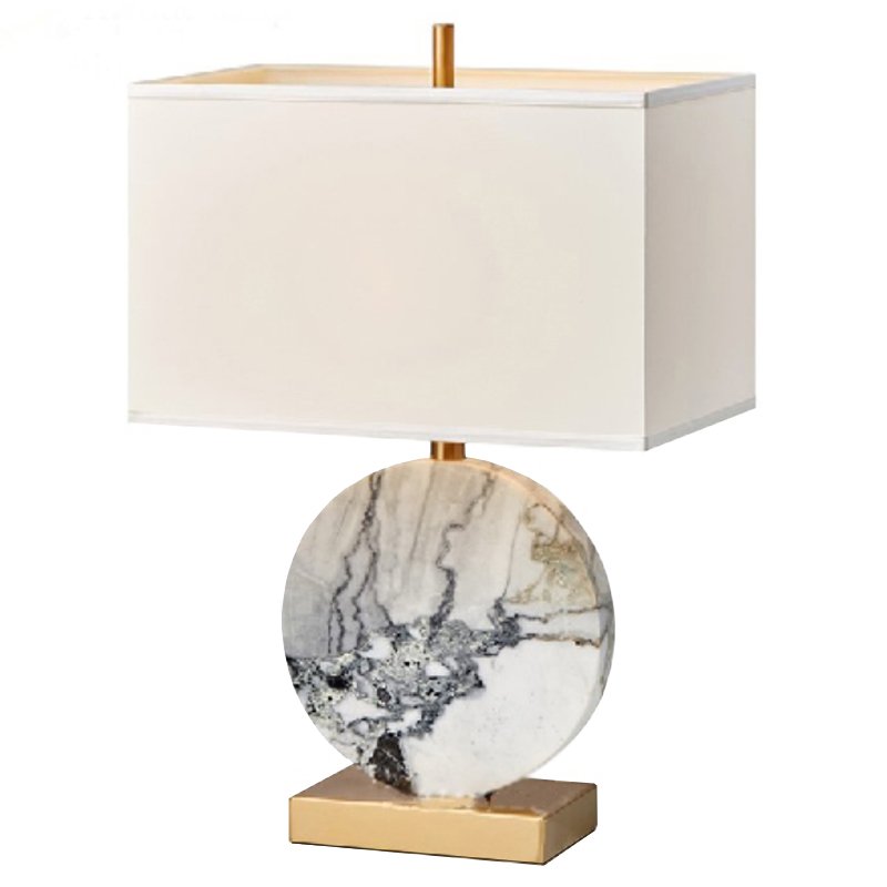 Настольная лампа Lua Grande Table Lamp gray marble Белый Серый Латунь Настольная лампа Lua Grande Table Lamp gray marble Белый Серый Латунь во Владивостоке | Loft Concept