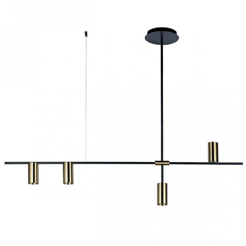 Подвесной светильник TRIBES LINEAR PENDANT 4 плафона Глянцевое золото Черный Подвесной светильник TRIBES LINEAR PENDANT 4 плафона Глянцевое золото Черный во Владивостоке | Loft Concept
