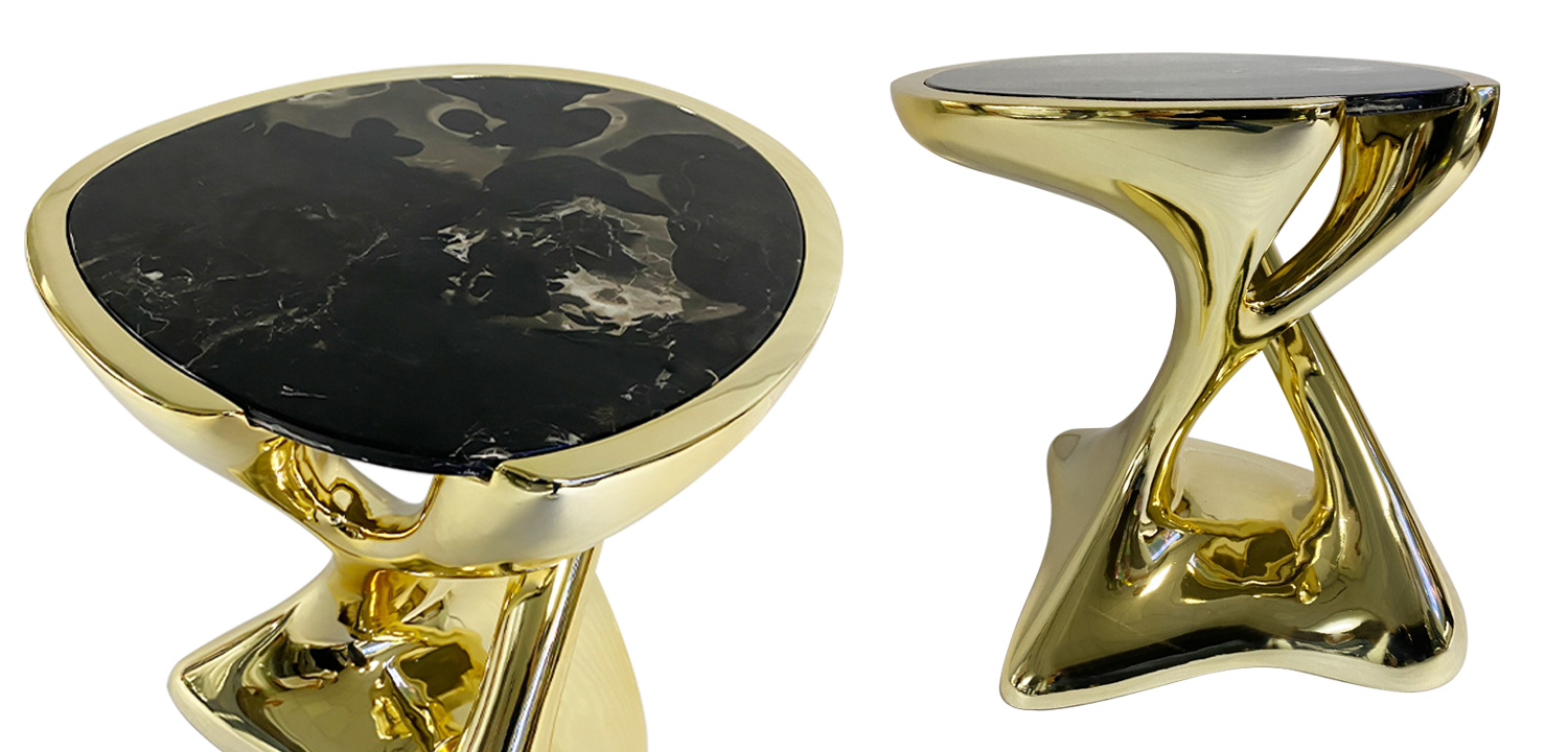 Приставной стол Molten Gold Side Table - фото
