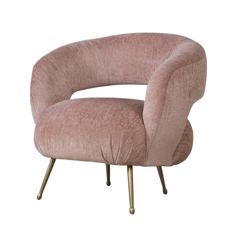 Кресло LAUREL LOUNGE CHAIR Латунь Розовый пастельный Кресло LAUREL LOUNGE CHAIR Латунь Розовый пастельный во Владивостоке | Loft Concept