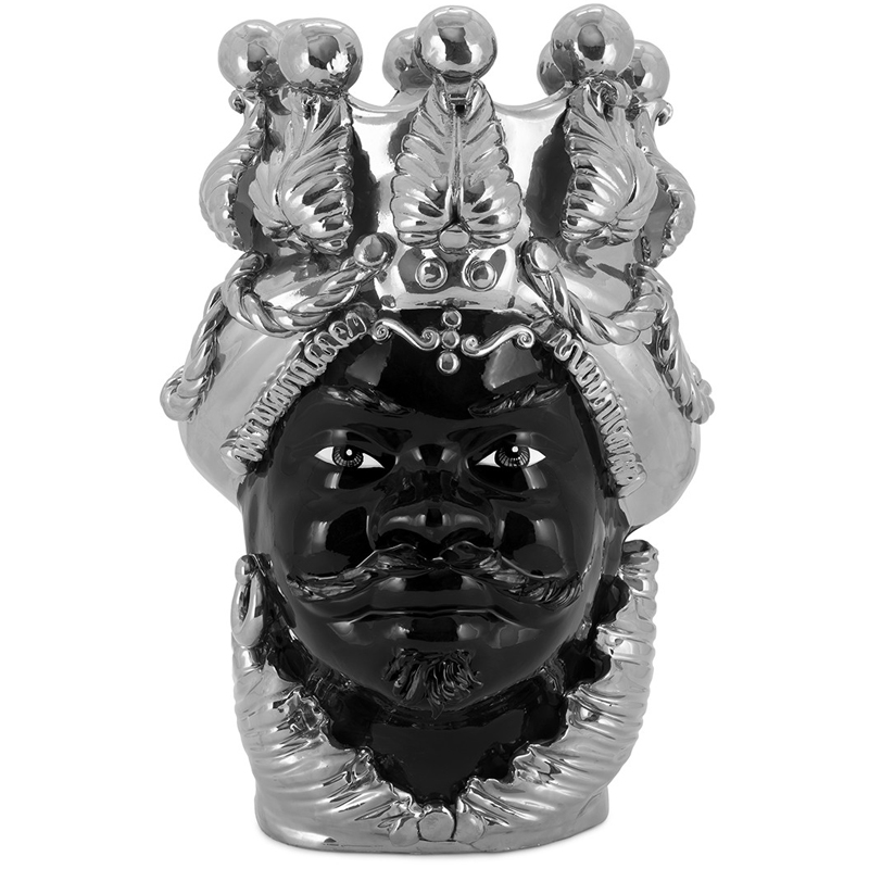 Ваза VASE MORO MAN BIG DREAMS silver Черный Серебряный Ваза VASE MORO MAN BIG DREAMS silver Черный Серебряный во Владивостоке | Loft Concept