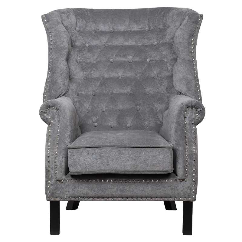 Кресло Charlie Armchair grey velour Серый Кресло Charlie Armchair grey velour Серый во Владивостоке | Loft Concept