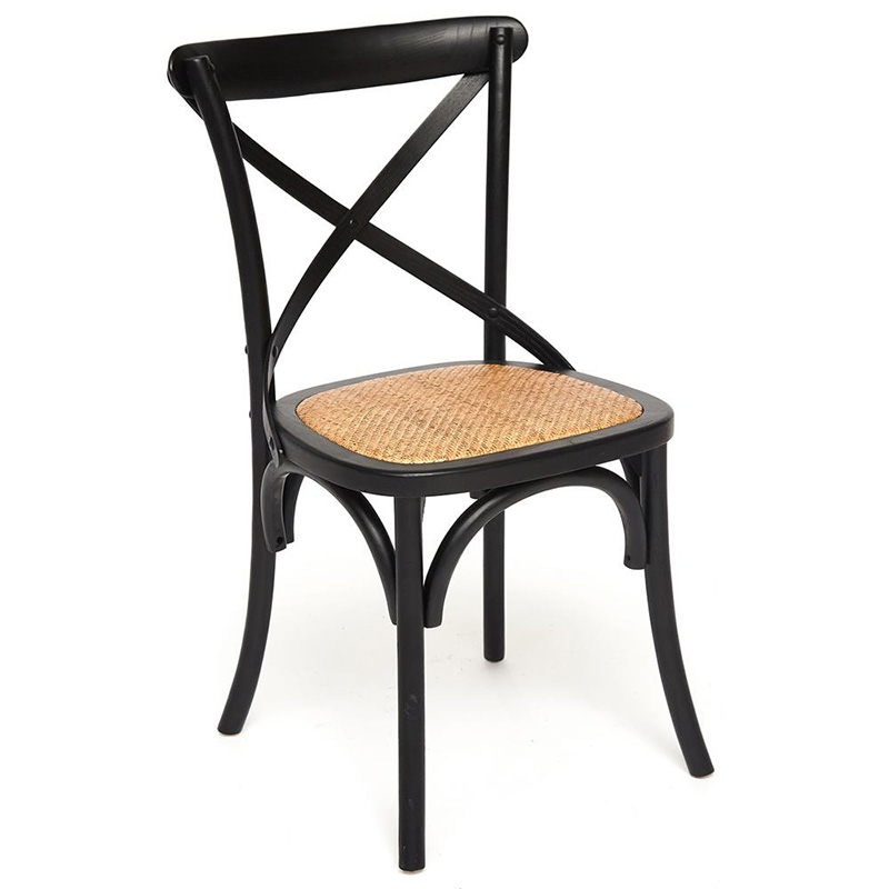 Стул Chaise Provence en Bois noir черный Черный Бежевый Стул Chaise Provence en Bois noir черный Черный Бежевый во Владивостоке | Loft Concept