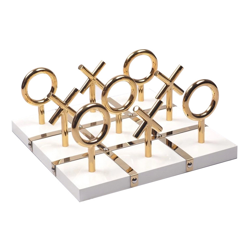 Игра Tic-tac-toe white Белый Глянцевое золото Игра Tic-tac-toe white Белый Глянцевое золото во Владивостоке | Loft Concept