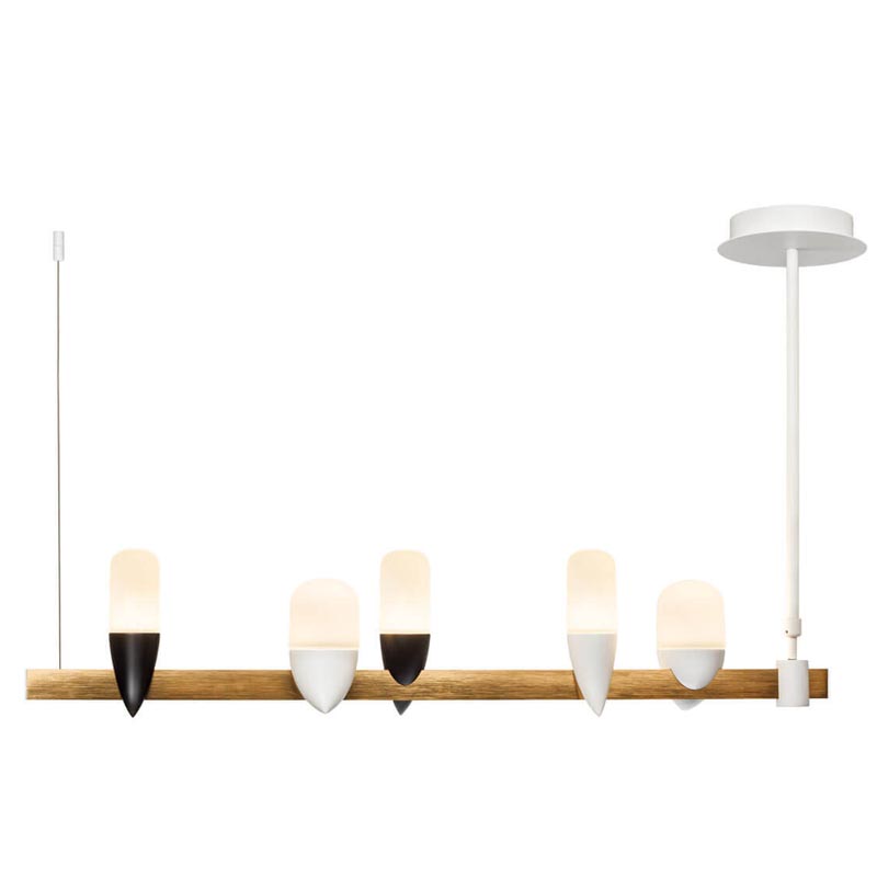 Люстра Ebenezer Chandelier Linear white 85 Белый Латунь во Владивостоке | Loft Concept 