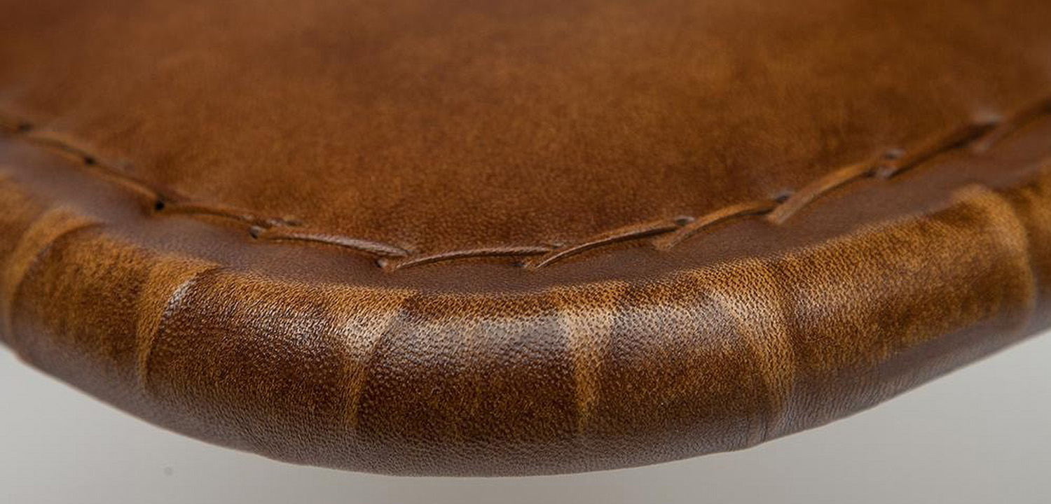 Складной кожаный стул Industrial Folding buffalo leather chair - фото №2