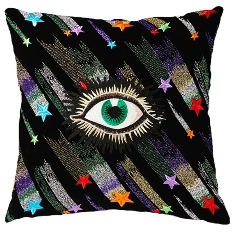Декоративная подушка Стиль Gucci Starfall Eye Черный Мульти Декоративная подушка Стиль Gucci Starfall Eye Черный Мульти во Владивостоке | Loft Concept