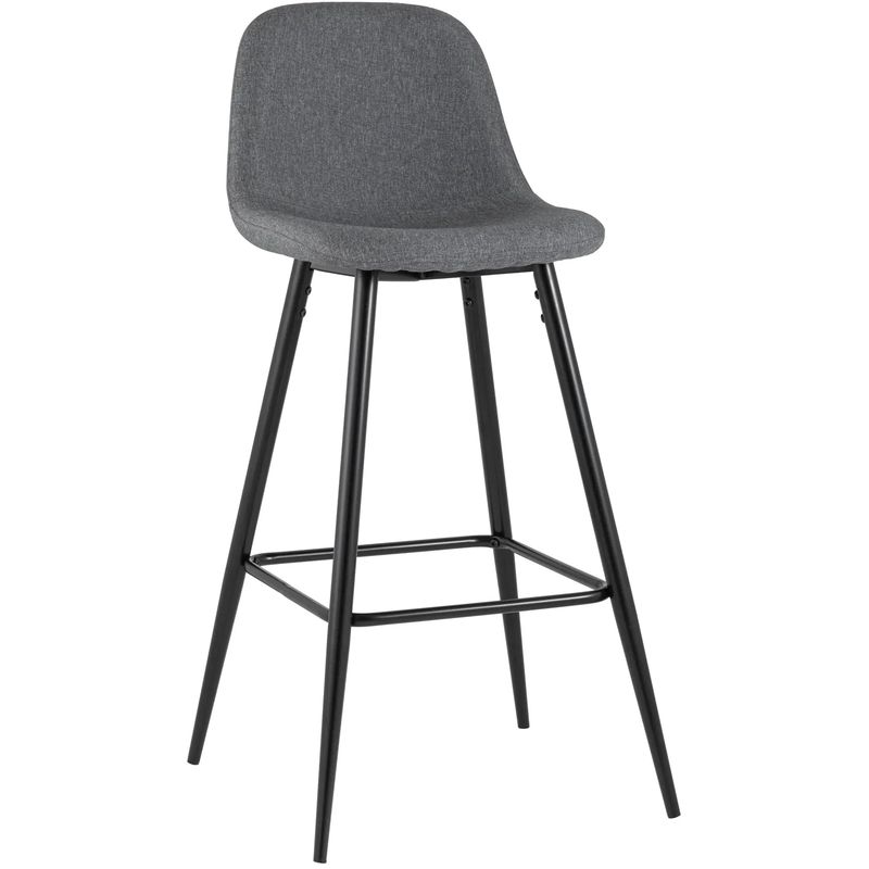 Барный Стул Archie Chair Серая Рогожка Серый Черный Барный Стул Archie Chair Серая Рогожка Серый Черный во Владивостоке | Loft Concept