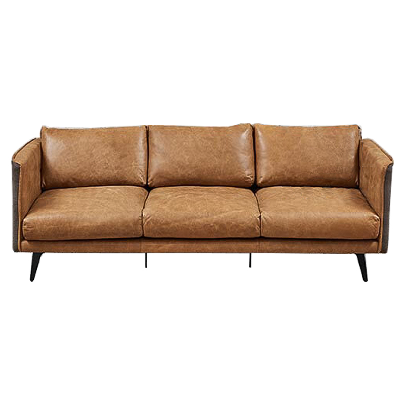 Диван Caramel Leather & Textiles Triple Sofa Карамель Черный Бежево-серый Диван Caramel Leather & Textiles Triple Sofa Карамель Черный Бежево-серый во Владивостоке | Loft Concept