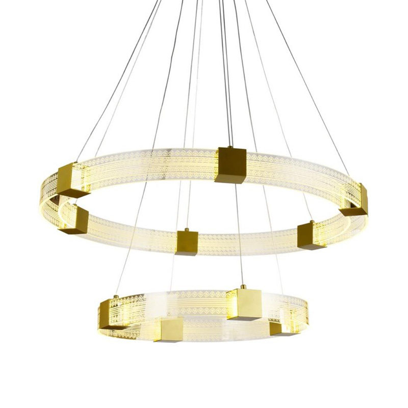 Люстра Два Кольца Ring Horizontal Ornament Meander 2 Прозрачный Золотой Люстра Два Кольца Ring Horizontal Ornament Meander 2 Прозрачный Золотой во Владивостоке | Loft Concept