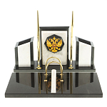 Настольный письменный набор из мрамора и змеевика с гербом России Marble Accessory варинант исполнения - 1 | Loft Concept во Владивостоке