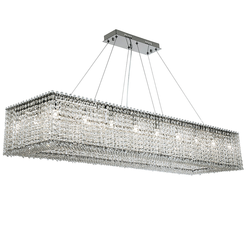 Прямоугольная люстра с хрустальными подвесками Crystal Art Chrome Rectangular Chandelier Хром Прозрачный Прямоугольная люстра с хрустальными подвесками Crystal Art Chrome Rectangular Chandelier Хром Прозрачный во Владивостоке | Loft Concept