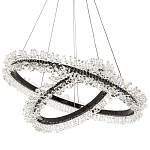 Люстра два кольца с хрустальным декором Rowan Crystal Ring Horizontal Black Chandelier варинант исполнения - 1 | Loft Concept во Владивостоке
