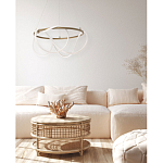 Люстра подвесная круглая золотого цвета с белыми изогнутыми световыми линиями Luke Lampco Tracer Lamp варинант исполнения - 13 | Loft Concept во Владивостоке