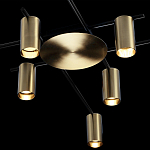 Потолочный светильник с 8-ю цилиндрическими плафонами цвета латунь TRIBES CHANDELIER варинант исполнения - 4 | Loft Concept во Владивостоке