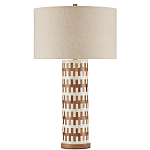 Настольная лампа с узором вдоль колоннообразного основания Brick Surface варинант исполнения - 3 | Loft Concept во Владивостоке