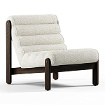 Кресло с деревянным каркасом и обивкой из белой ткани букле Medieval Furniture варинант исполнения - 2 | Loft Concept во Владивостоке