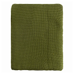 Плед из хлопка жемчужной вязки оливкового цвета Waffle Comfort варинант исполнения - 4 | Loft Concept во Владивостоке