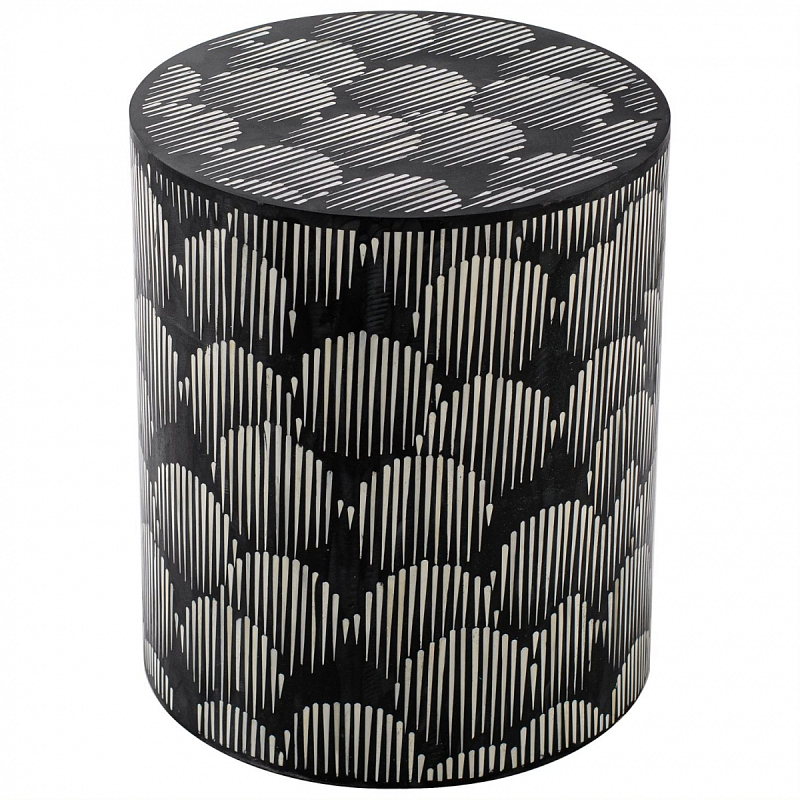 Табурет Black&white Indian Bone Inlay stool Черно-белый Табурет Black&white Indian Bone Inlay stool Черно-белый во Владивостоке | Loft Concept