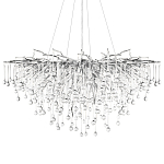 Люстра подвесная с прозрачными стеклянными подвесками в форме капель Диаметр 100 см Droplet Chandelier варинант исполнения - 16 | Loft Concept во Владивостоке