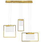 Подвесной геометрический светильник со стеклом Rectangle Geometry Trio Glass Chandelier варинант исполнения - 2 | Loft Concept во Владивостоке