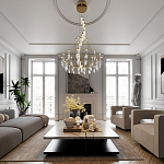 Люстра подвесная из металла с хрустальными прозрачными подвесками Quasar 81 варинант исполнения - 6 | Loft Concept во Владивостоке