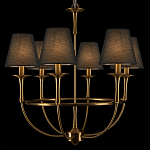 Люстра на металлическом основании бронзового цвета с 6-ю черными конусовидными абажурами Dignity варинант исполнения - 7 | Loft Concept во Владивостоке